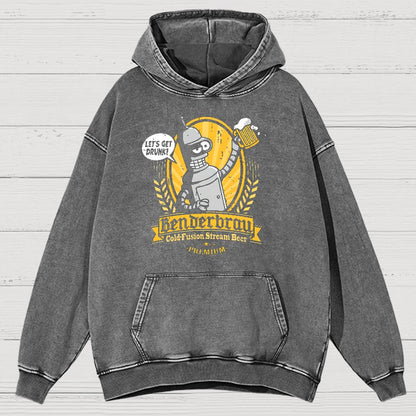 Beer Festival, Let Us Get Our Machines Drunk Vintage Distressed Hoodie