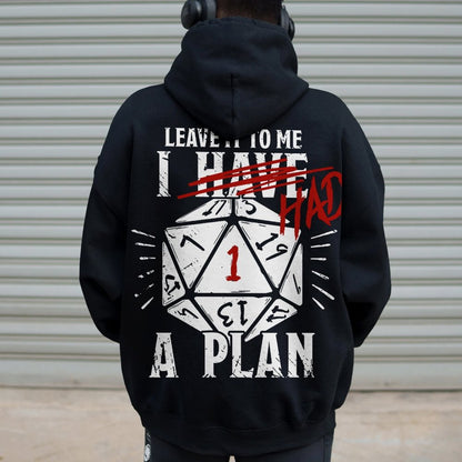 I Had A Plan Nerdy Printed Back Cotton Hoodie
