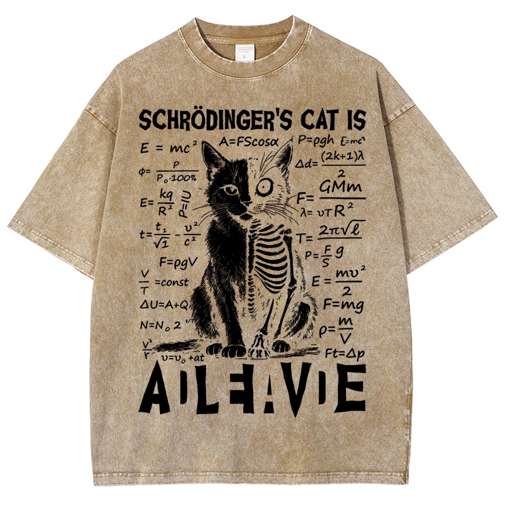 Schrödinger's Cat Dead And Alive Vintage Distressed T-shirt