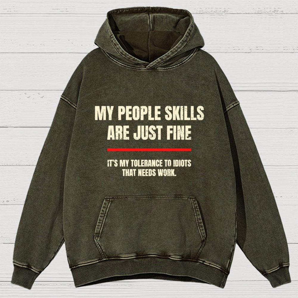 My People Skills Are Fine Vintage Distressed Hoodie