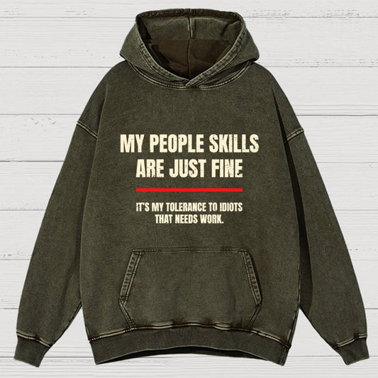 My People Skills Are Fine Vintage Distressed Hoodie