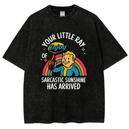 Your Little Ray of Sarcastic Sunshine Has Arrived Vintage Distressed T-shirt