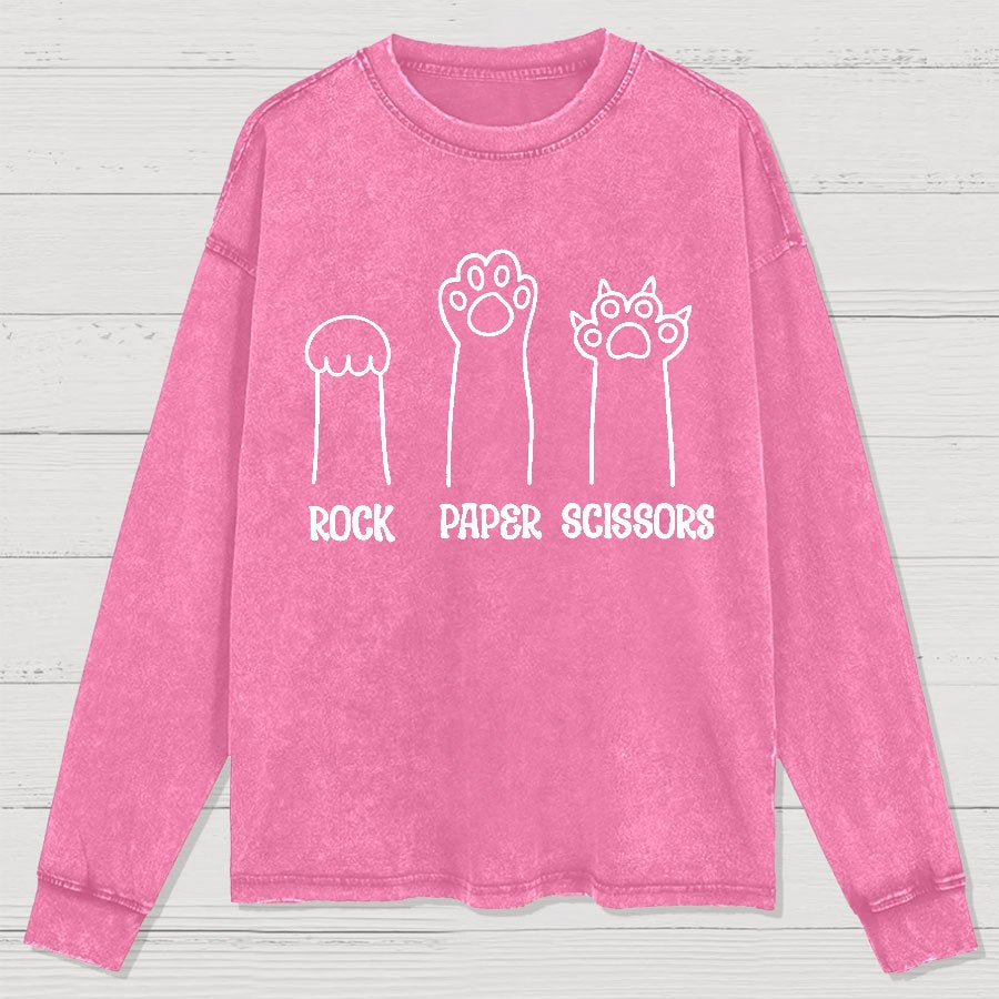 Rock Paper Scissors Washed Long Sleeve Tee