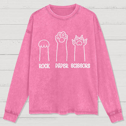 Rock Paper Scissors Washed Long Sleeve Tee