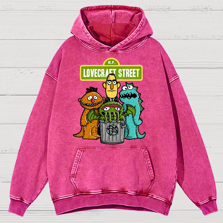 Lovecraet Street Vintage Distressed Hoodie