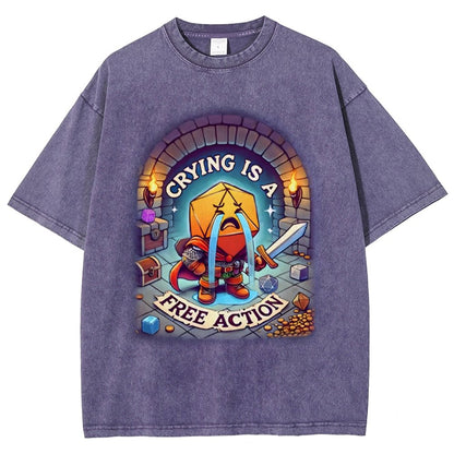 Crying is a Free Action Vintage Distressed T-shirt
