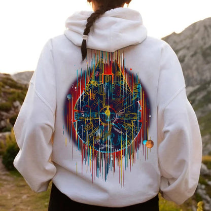 The Neon Falcon Printed Back Cotton Hoodie