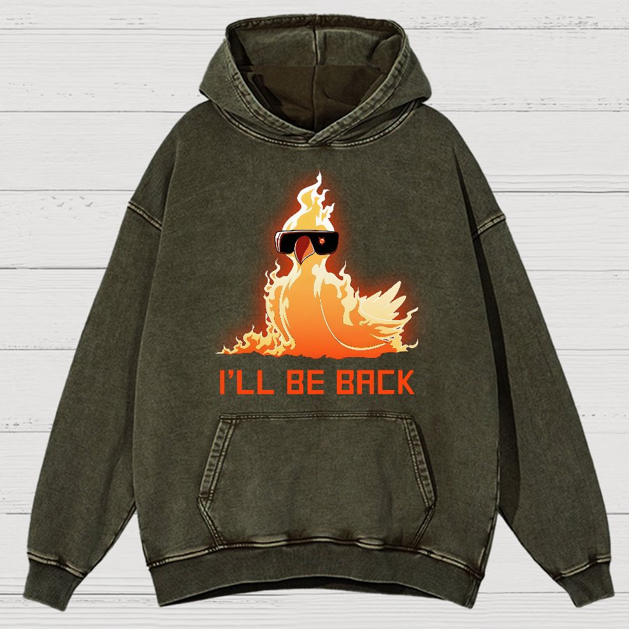 I'll Be Back Vintage Distressed Hoodie