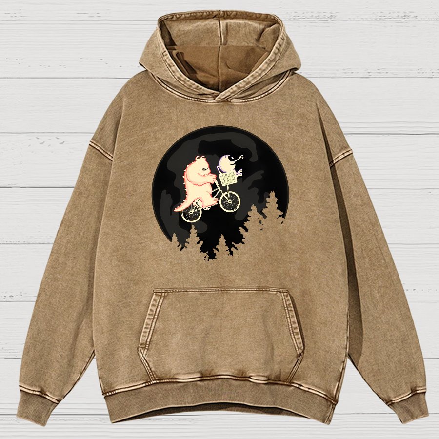 Ride Across The Moon Vintage Distressed Hoodie
