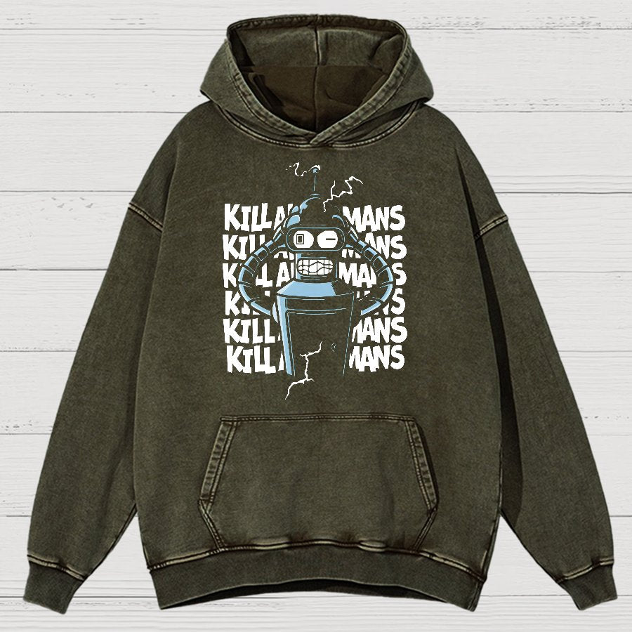 Machine Failure Vintage Distressed Hoodie