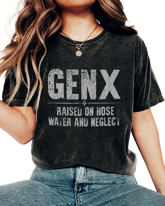 Gen X Raised On Hose Water And Neglect Vintage Distressed T-shirt