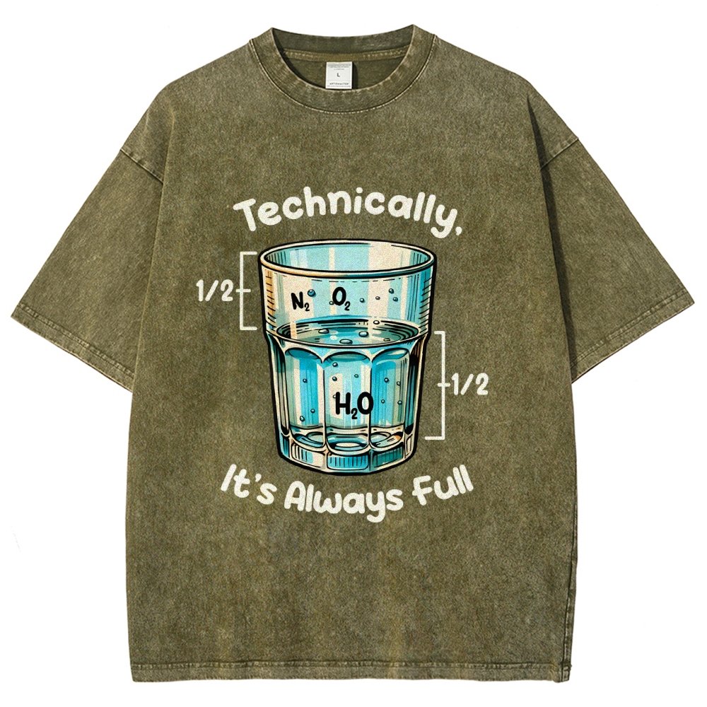 Technically The Glass Is Full Science Vintage Distressed T-shirt