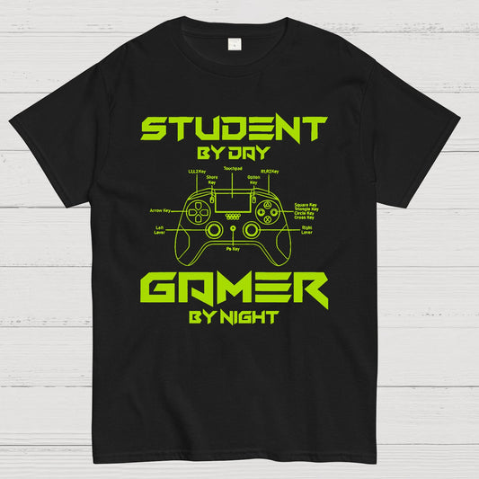 Gamer Student By Day Gamer By Night Geek T-Shirt