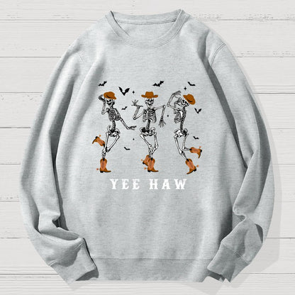Dancing Skeleton Pumpkin Halloween Geek Cotton Sweatshirt