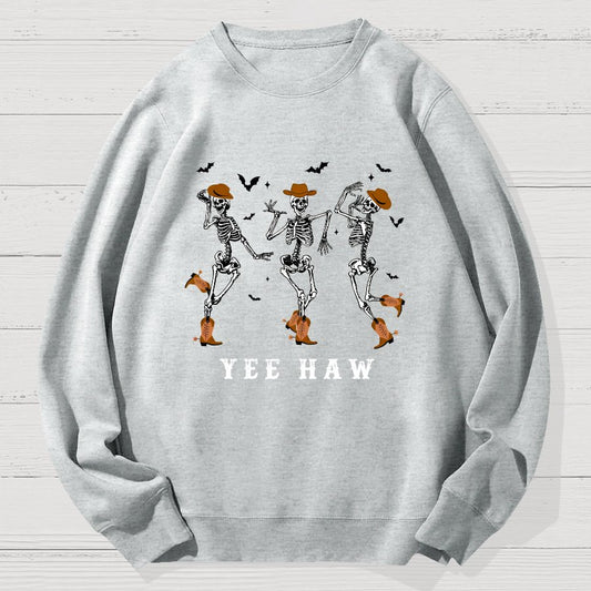 Dancing Skeleton Pumpkin Halloween Geek Cotton Sweatshirt