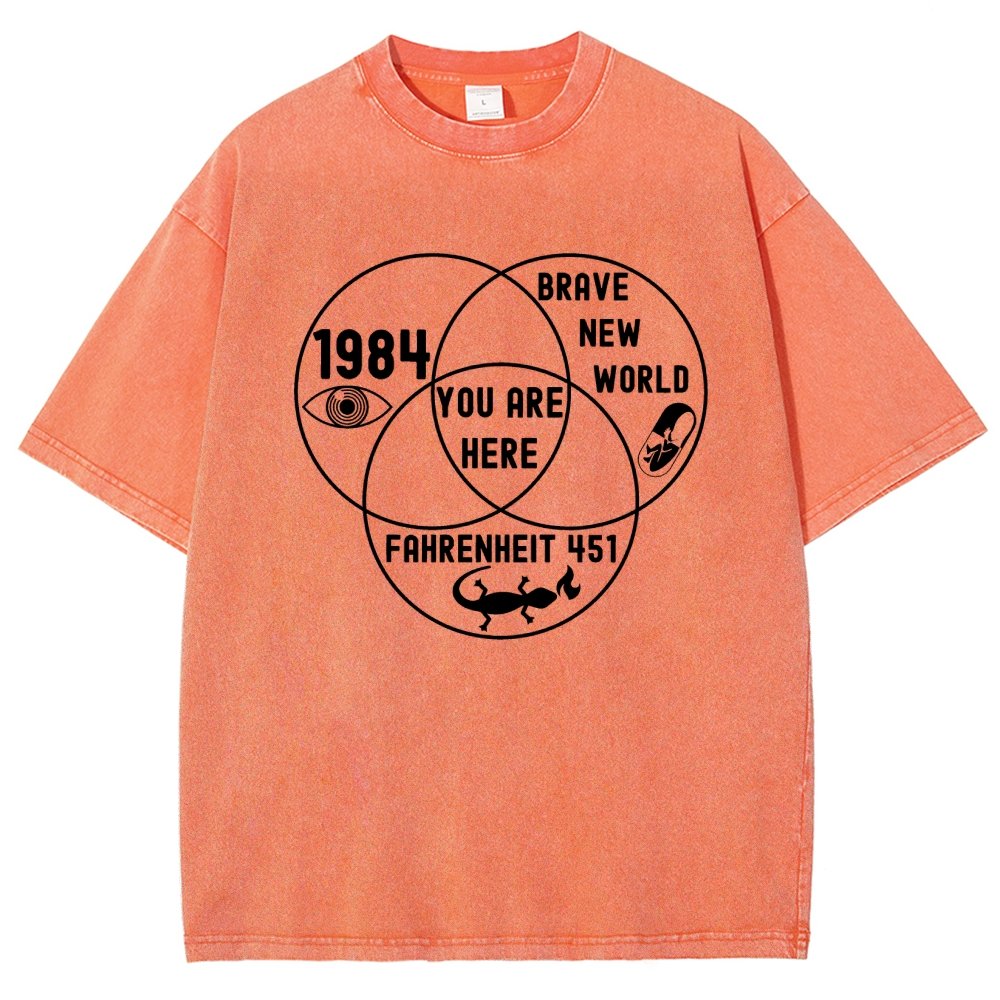 Funny Dystopian Venn Diagram Vintage Distressed T-shirt