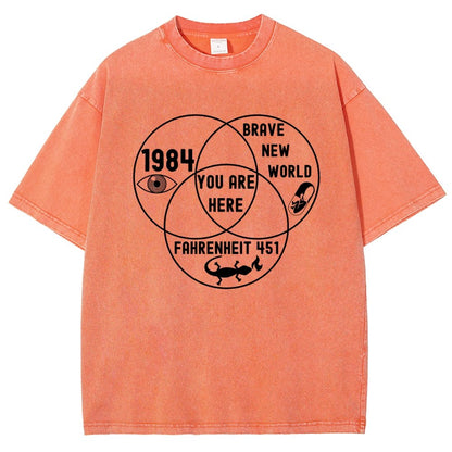 Funny Dystopian Venn Diagram Vintage Distressed T-shirt