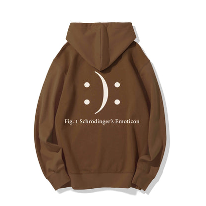 Schrodinger's Emoticon Printed Back Unisex Cotton Hoodie