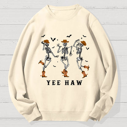 Dancing Skeleton Pumpkin Halloween Geek Cotton Sweatshirt