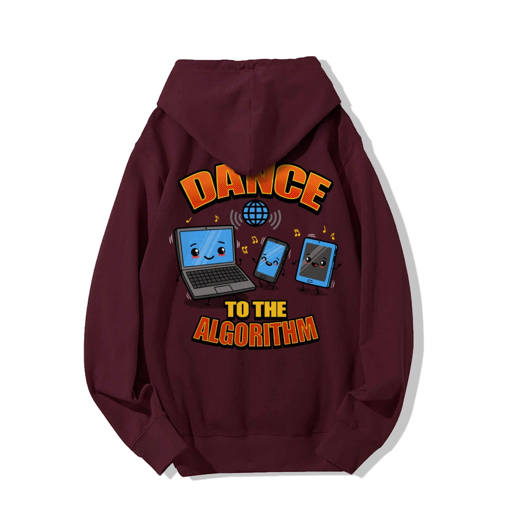 Dance To The Algorithm Funny Printed Back Unisex Cotton Hoodie