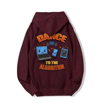 Dance To The Algorithm Funny Printed Back Unisex Cotton Hoodie