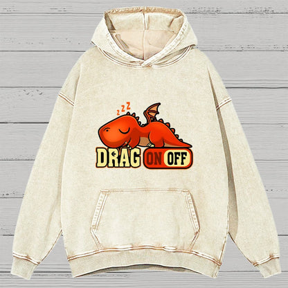 Drag On Off Vintage Distressed Hoodie