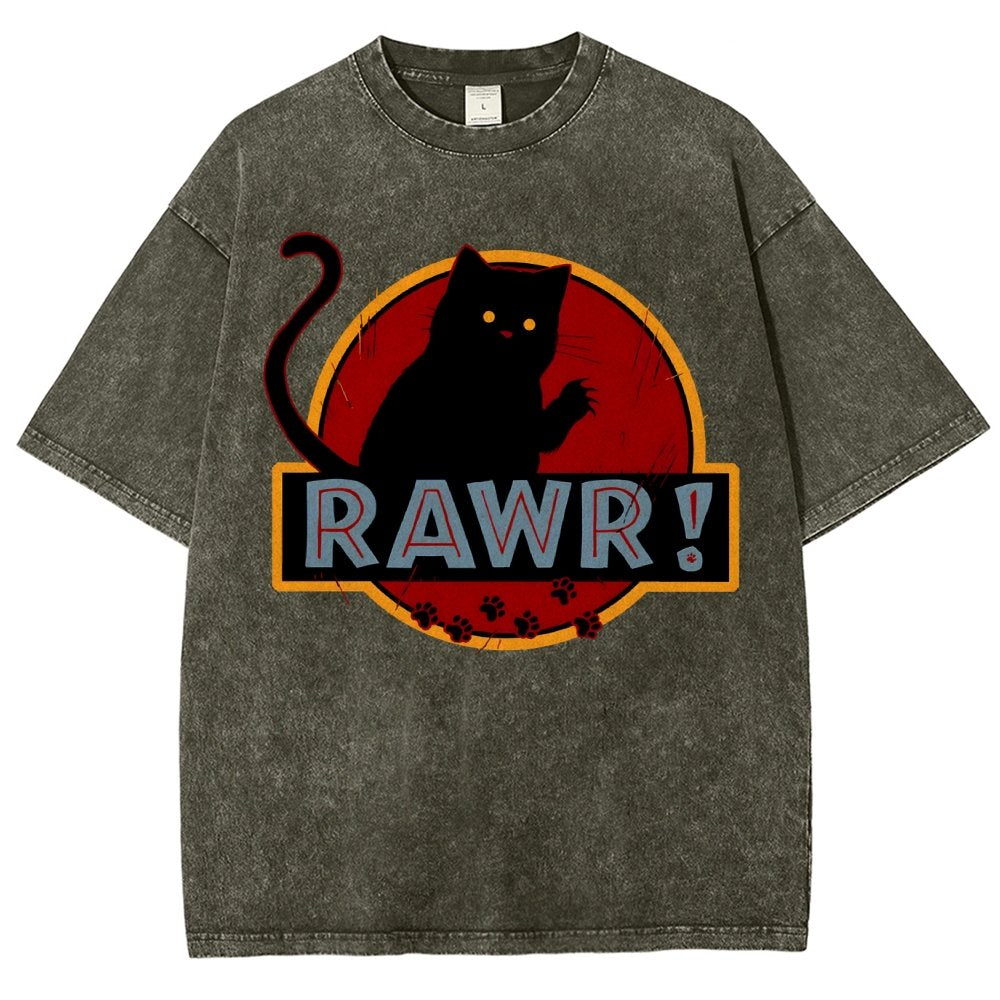 Rawr！Vintage Distressed T-shirt