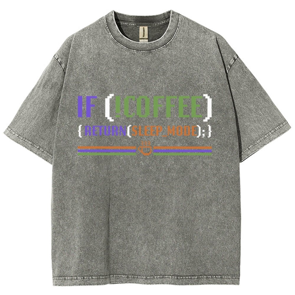 Coder Without Coffee Vintage Distressed T-shirt