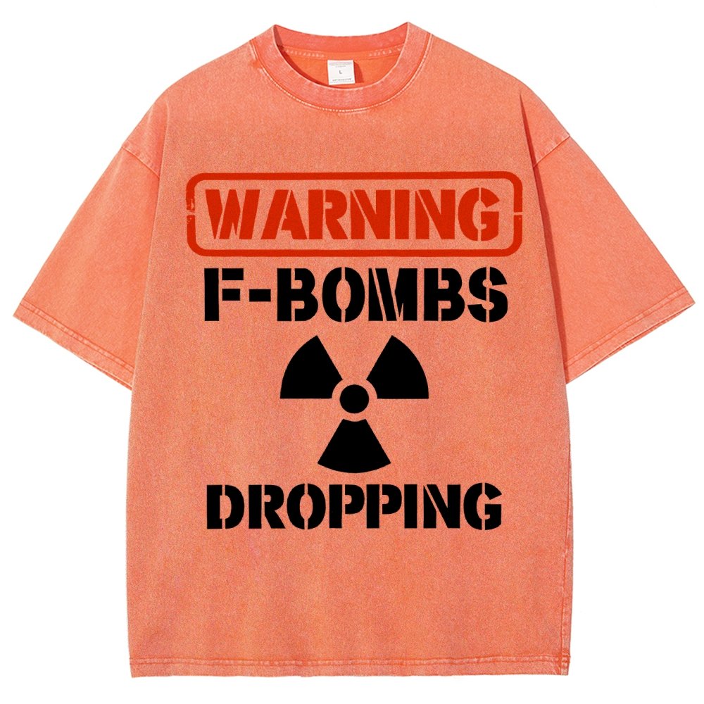 Warning F Bombs Dropping Vintage Distressed T-shirt