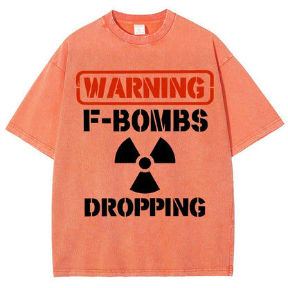 Warning F Bombs Dropping Vintage Distressed T-shirt
