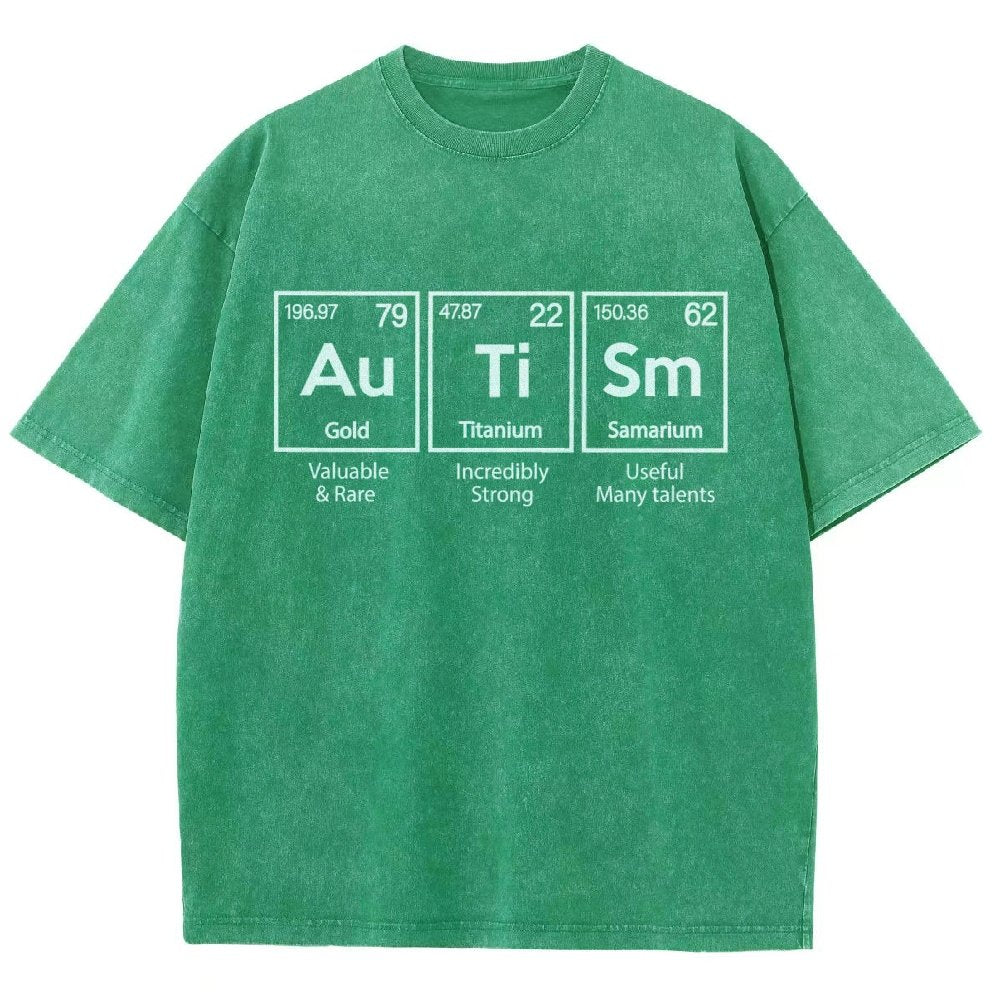 Autism Awareness Elements Periodic Vintage Distressed T-shirt