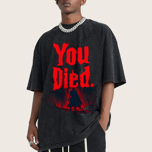 You Died ！Vintage Distressed T-shirt