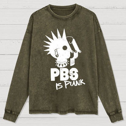 PBS Is Punk Washed Long Sleeve Tee
