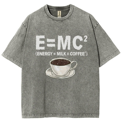 Funny Energy milk coffee science Vintage Distressed T-shirt