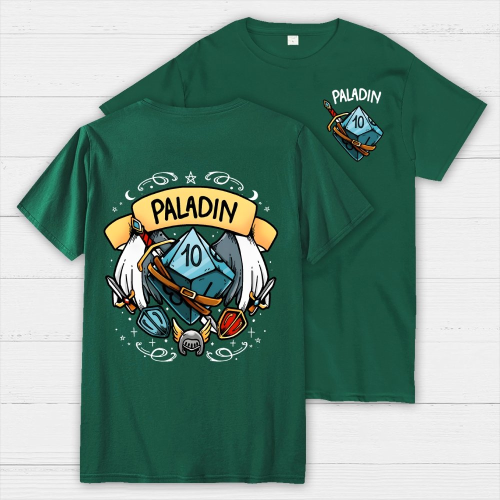 Paladin Dice Front And Back Printing Geek T-Shirt