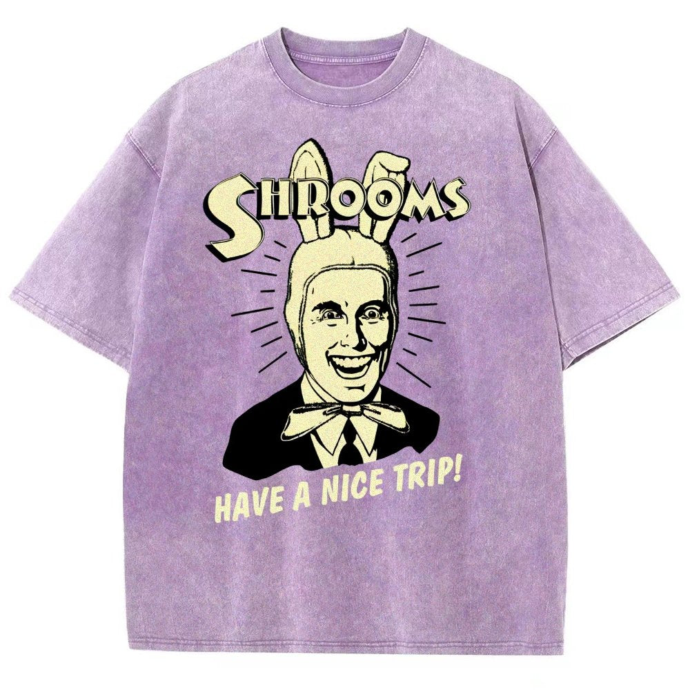 Shrooms Have A Nice Trip Funny Vintage Distressed T-shirt