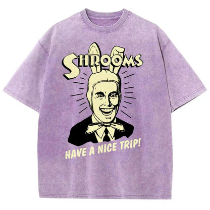 Shrooms Have A Nice Trip Funny Vintage Distressed T-shirt