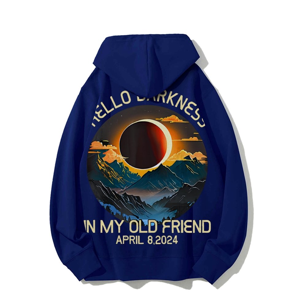Hello Darkness My Old Friend Nerdy Graphic Geek Printed Back Cotton Hoodie