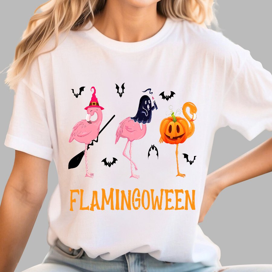 Halloween Flamingo Geek T-Shirt