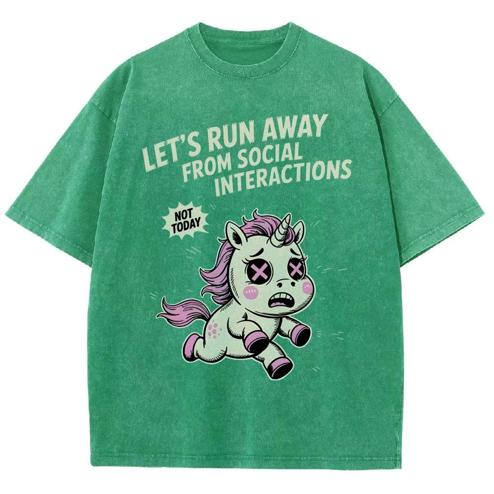 Let's Run Away Vintage Distressed T-shirt
