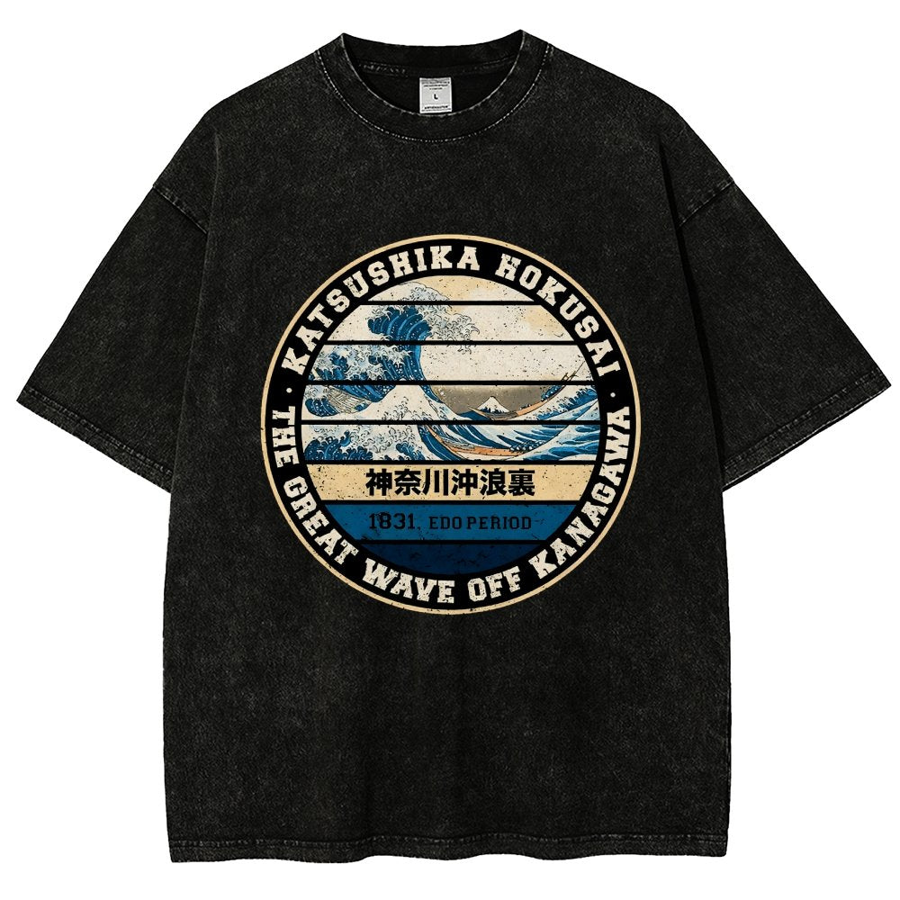 Hokusai Vintage Distressed T-shirt