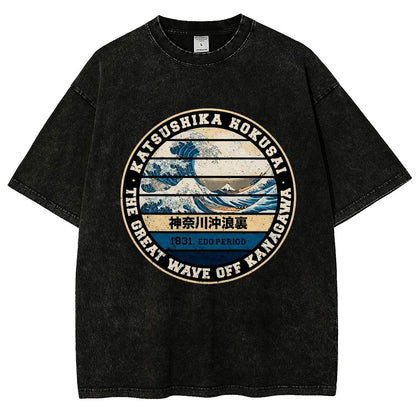 Hokusai Vintage Distressed T-shirt