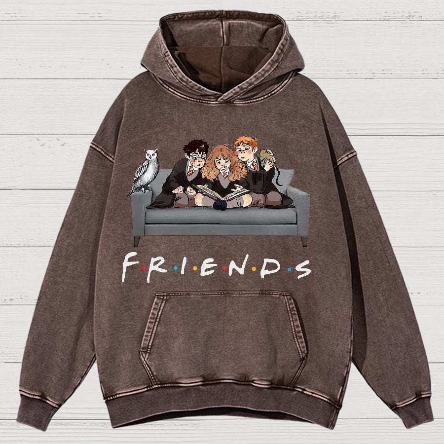 True friends Funny Nerdy Vintage Distressed Hoodie