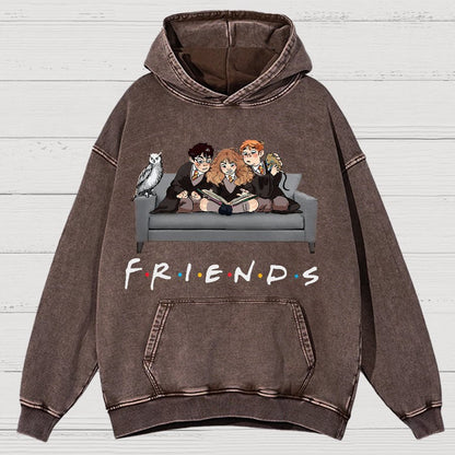 True friends Funny Nerdy Vintage Distressed Hoodie