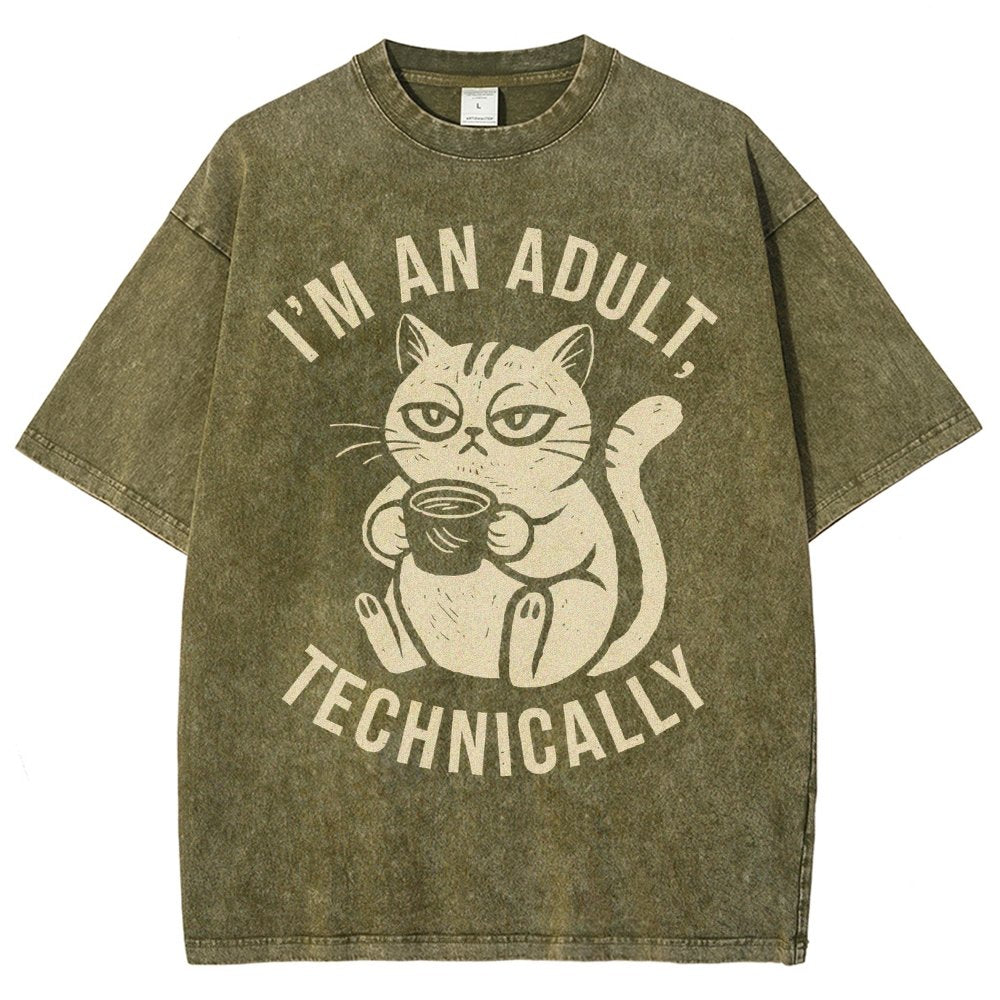 I'm an adult technically Vintage Distressed T-shirt