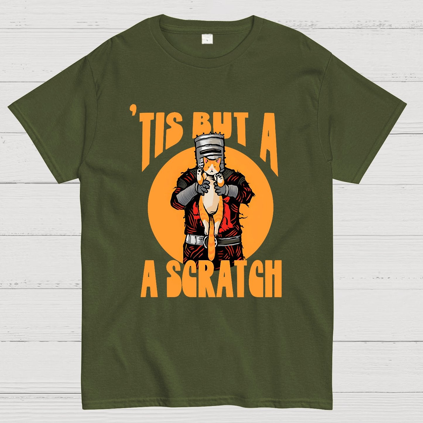 Tis But A Scratch The Black Knight Vs Cat Knight & Kitten Geek T-Shirt
