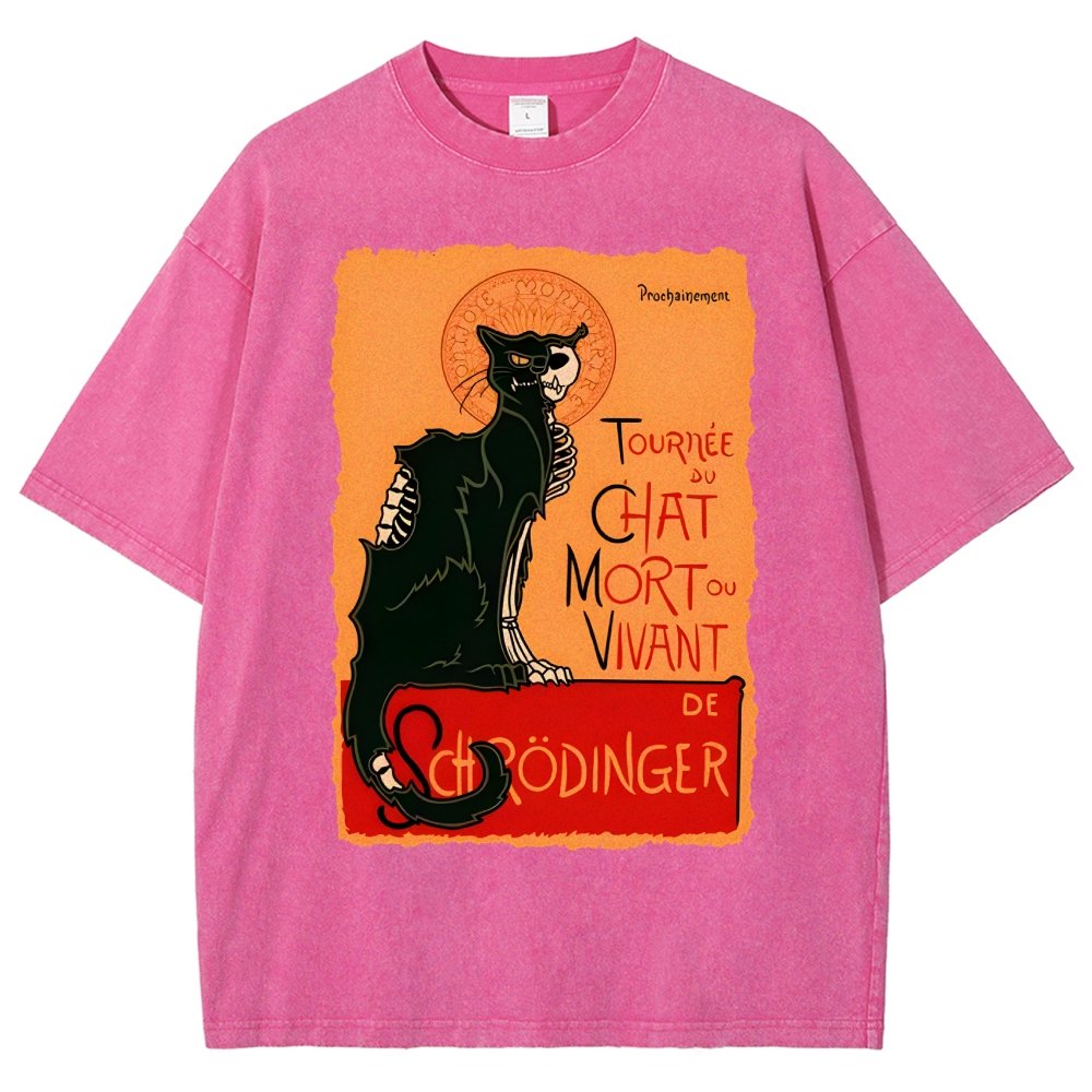 Le chat noir de Schrödinger Vintage Distressed T-shirt