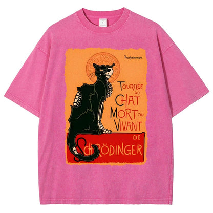 Le chat noir de Schrödinger Vintage Distressed T-shirt