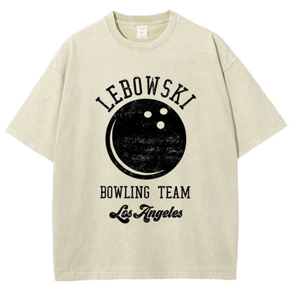 Lebowski Bowling Team Vintage Distressed T-shirt