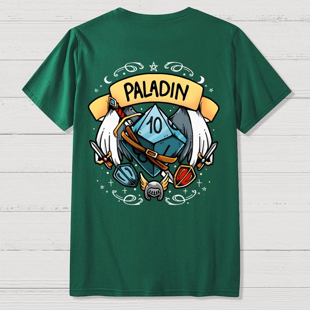 Paladin Dice Front And Back Printing Geek T-Shirt